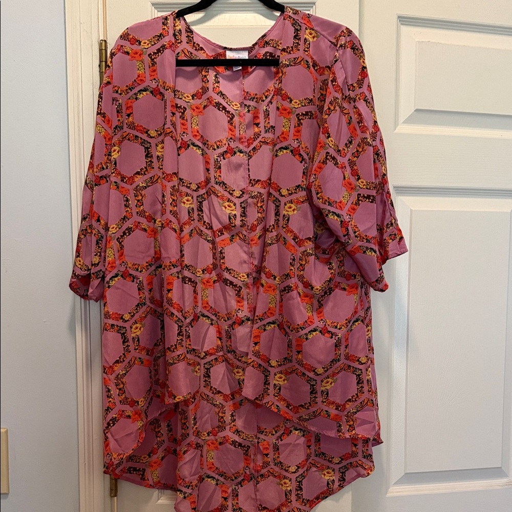 Pink and Orange Geometric kimono